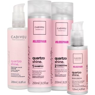 Kit Cadiveu Professional Quartzo Shine Shampoo Condicionador Balm e Protein Hair Cream (4 produtos)