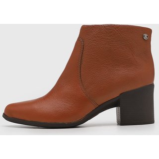 Bota Feminina Bottero Salto Quadrado Caramelo