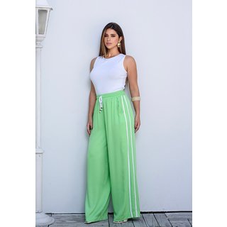 Calça Pantalona Listra Lateral BBonnie Manuela Verde