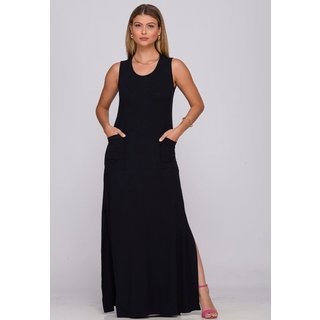 Vestido com Fendas Laterais B’Bonnie Catarina Preto