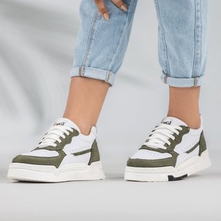 Tênis Sneaker Jade Casual GuGi Com Detalhes Em Camurça 623-GG Verde