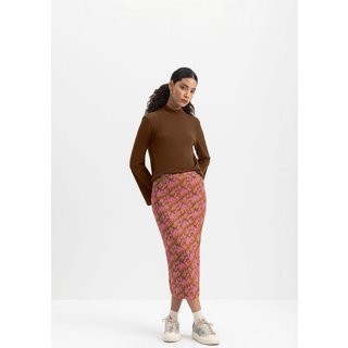 Saia Feminina Midi Em Cotton Essendi Marrom Marrom