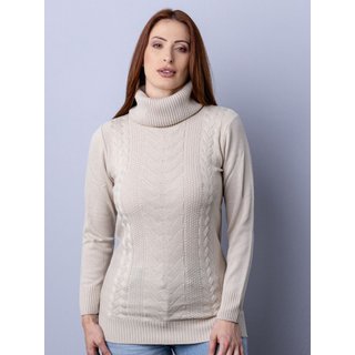 Blusa gola alta com ponto trabalhado