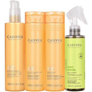 Kit Cadiveu Professional Nutri Glow Shampoo Condicionador Maxi Ondas e Booster Pré Shampoo (4 produtos)