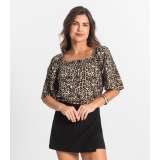 Blusa Feminina Manga Curta Select Bege