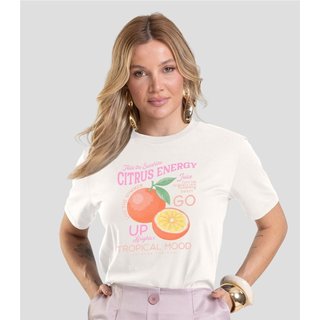 T-Shirt Feminina com Estampa de Frutas Dianna Bege