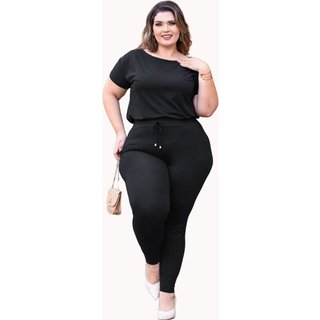 Conjunto Calça Jogger Feminina + Blusa Premium Juquitiba Brasil Preto