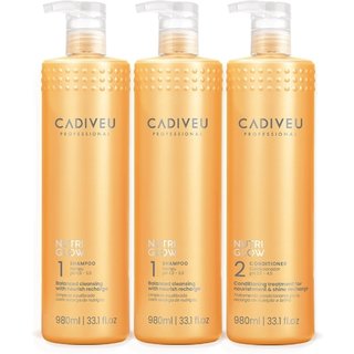 Kit Cadiveu Professional Nutri Glow Shampoo Extra e Condicionador Litro (3 produtos)
