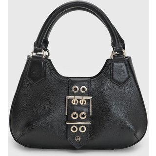 Bolsa Feminina Jorge Bischoff Detalhe Metálico Preta