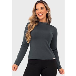 Blusa Térmica Segunda Pele Tarelles Manga Longa Peluciada Inverno Chumbo
