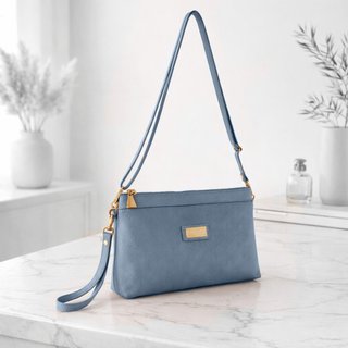 Bolsa Clutch Transversal TopGrife Couro Marinho