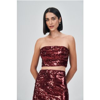 Top Black Paetê Feminino Acostamento