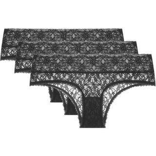 Kit 3 Calcinhas Caleçon Sweet Lace Preto Preto Loungerie
