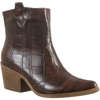 Bota Feminina Texana Western Cano Curto Via Birigui Marrom