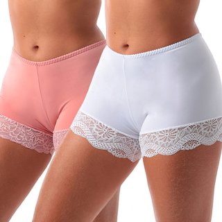 Kit 2 Short Íntimo Com Renda Frimodas Segunda Pele Feminina Rosa