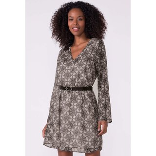 Vestido Feminino Manga Longa Chifon Marialícia Preto