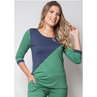 Blusa 3/4 Pau a Pique Básica Moletinho Verde VERDE - GG Pau a Pique