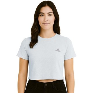 Camiseta Cropped Diadora Small Logo Uno Feminina - Cinza - diadora