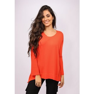 T-Shirt Ampla Amazonia Vital Malha Manga Longa Laranja