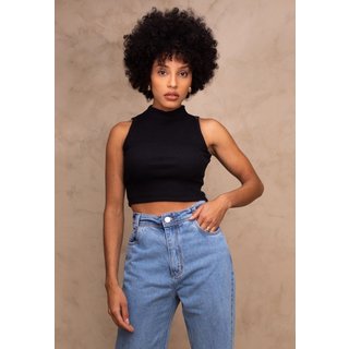 Cropped Canelado Regata Reto Básico Melissa Branco