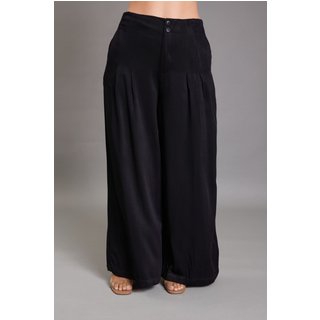 Calça Pantalona Preta Feminina em Viscose Lemier Collection