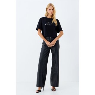 T-Shirt Cropped Bordado com Pedraria ACT Feminino