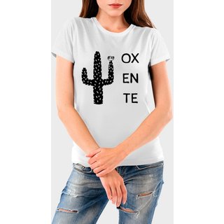 Camiseta Feminina Branca Oxente Algodão Premium Benellys