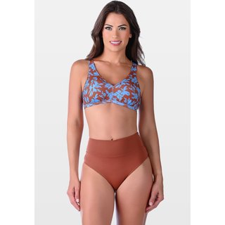 Biquíni Summer Soul Regata Sem Bojo Hot Pants Folhagem Marrom