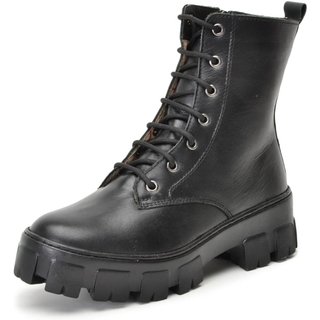 Bota Coturno Couro Peccato Feminino Clube do Sapato de Franca DFT Sarajevo Preto