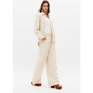 Calça Pantalona Sarja Com Linho Lança Perfume