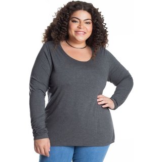 Blusa Manga Longa Viscotorcion Secret Glam Cinza