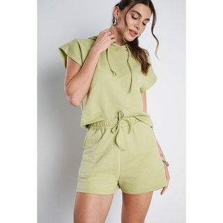 Blusa Cropped MeuJeans Essenza Moletinho Verde Oliva