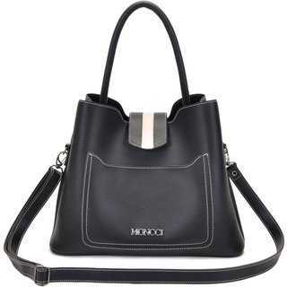 Bolsa Saco Moncci Transversal Preta e Branco