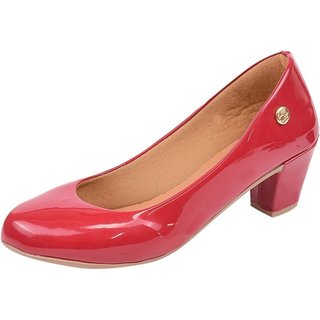 Scarpin Donna Santa Bico Redondo Tradicional Vermelho