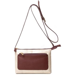Bolsa Transversal em Couro Artlux Creme 9066