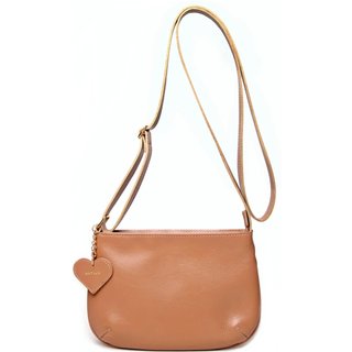 Bolsa Transversal em Couro Artlux Amêndoa 9063