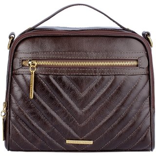 Bolsa Andrea Vinci Baú Pequena De Couro Liso Lara -Café