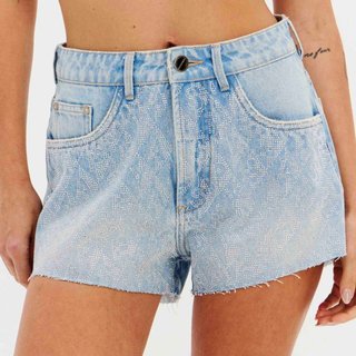 Short Jeans Easy Lança Perfume High Shine Ve26 Azul Feminino