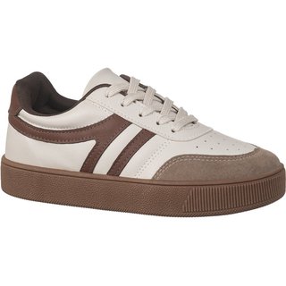 Tênis Feminino GiGiL Casual Camurça Detalhe Lateral Listra Dupla Areia