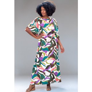 Vestido Amazonia Vital Kaftan Viscose Longo Estampa Encanto Botânico
