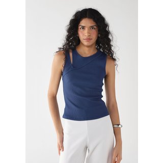 Blusa Feminina My Favorite Recortes Azul Marinho