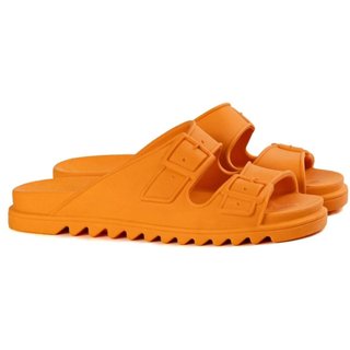 Chinelo Feminino Casual Anna Andrade Sandália Flatform Anatômica Confortável Tendência Laranja