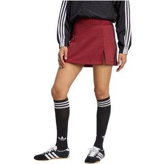 Saia de alfaiataria com xadrez pied-de-poule adidas Originals Vermelho