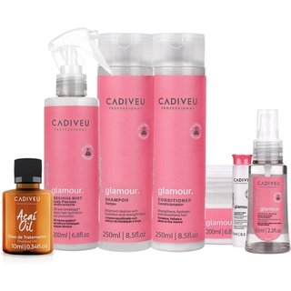 Kit Cadiveu Profissional Essentials Glamour Completo e Óleo Açaí 10ml (7 produtos)