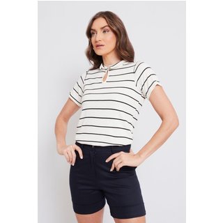 Blusa Rubinella Malha Polo Gota Off White