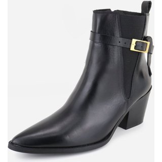 Bota Western Country Texana Bico Fino Fivela Em Couro Feminina Maria Paula Preto