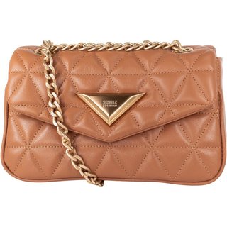 Bolsa Feminina Média Schutz Crossbody 944 Matelassê Clássica Couro Marrom Miele