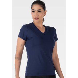 Blusa Fitness Manga Curta Decote V NewTrip Summer Soul Azul