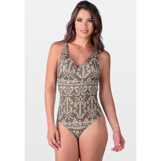 Maiô Summer Soul Decote V Alças Transpassadas Nas Costas Com Bojo Folhagem Verde