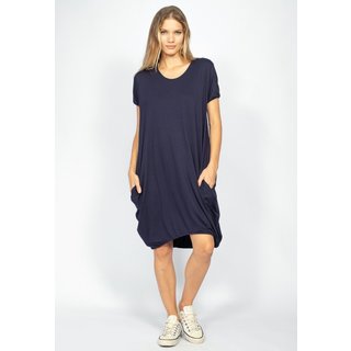 Vestido Curto Malha Amazonia Vital Amplo Always Azul Marinho o